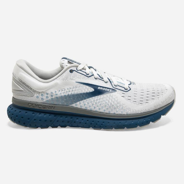 Brooks Glycerin 18 Road Løpesko Herre Outlet - Hvite/Grå - Norge (DGO482370)